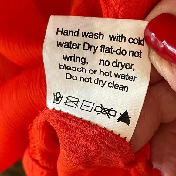 Anthropologie Harper S Sheer Orange Cowboy Western Beaded Flared Sleeve Tunic - Picture 9 of 10